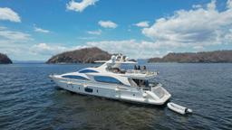 yacht azumit aerial view with dinghy