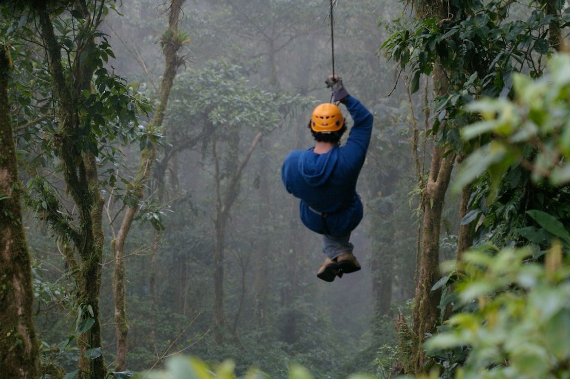 Zipping into the Mist on the Selvatura Canopy Tour
