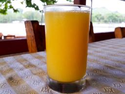 orange juice at perla del sur restaurant