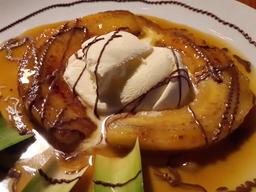 banana flambe drizzled chocolate 8