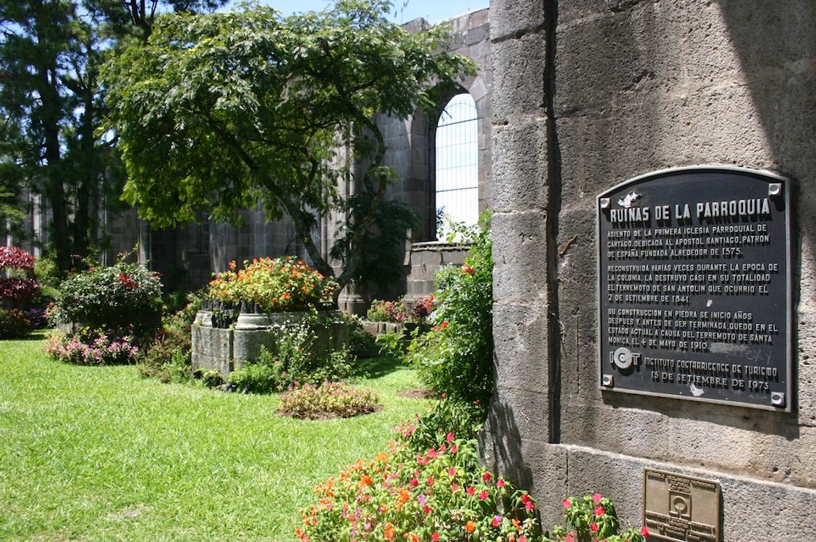 Plaque at the Cartago Ruins