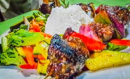 beef shish kabab closeup agua dulce hotel