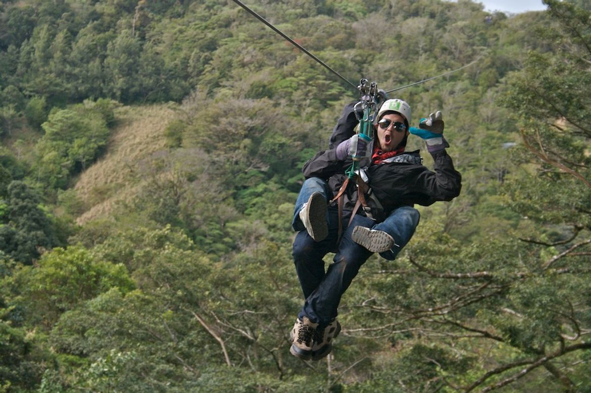 Tandem Zip Lining on the Extremos Canopy Tour