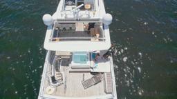 yacht aerial top view of sundeck