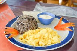 gallo pinto with eggs and sourcream restaurante carolina