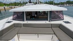 straight view from bow into the kitchen 41 foot luxury charter catamaran guanacaste