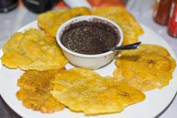 fried beans with patacones restaurante carolina