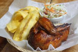 quarter chicken plantainchips cabbagesalad chicken joes 2