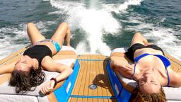 sunbathing on the boat lake arenal
