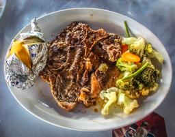 imported t bone steak at marisqueria corcovado puerto jimenez