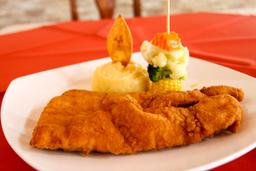 breaded fish filet at playa carmen restaurant