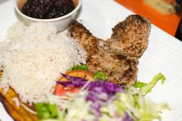 beef casado with salad beans and fried plantain restaurante carolina