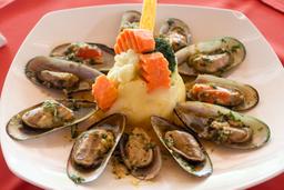garlic mussels at playa carmen restaurant