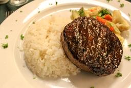 grilled steak with rice and vegetables at mastico restaurant 6