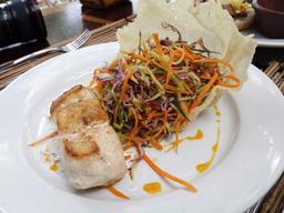 veggie pad thai with fish shambala restaurant