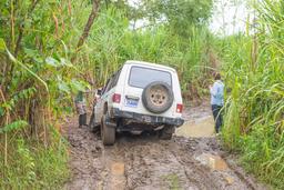 truck stucked on mud los patos to sirena ranger station corcovado national park