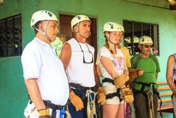 tourist hearing the security talk before osa palmas canopy tour