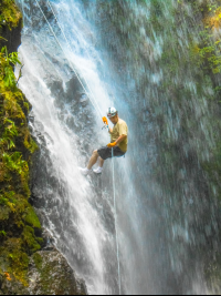 Man Rappelling Down Waterfall Horseback Rapelling Tour Rancho Tropical Matapalo Jpg
 - Costa Rica