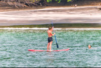 Lady Doing Stand Up Paddle In Playa Huevos Marlin Del Ray Catamaran
 - Costa Rica