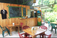 chicken joes tables wideshot 
 - Costa Rica
