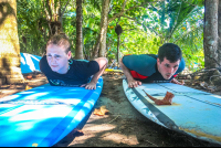 group surf lesson on land pollo surf school matapalo 
 - Costa Rica