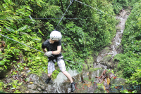        A Person Ready To Rappel Down The Lost Canyon
  - Costa Rica