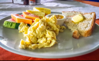 Scramble Eggs With Fruits At La Leona Lodge
 - Costa Rica
