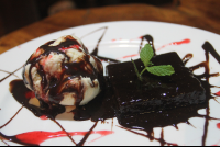 brownie with icecream hotelranchodelaplaya 
 - Costa Rica