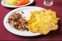 buffet breakfast gallo pinto with eggs mastico restaurant 
 - Costa Rica