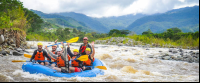 Grande De Orosi Whitewater Rafting Rafting With Mountain Background
 - Costa Rica
