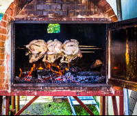 Cafe Monka Chicken On Rack In The Oven
 - Costa Rica