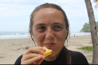 enjoying fruit samara surf lesson 
 - Costa Rica