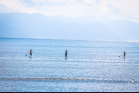 Three People Suping On Pan Dulce Beach
 - Costa Rica