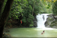 posa azul waterfall rope swing 
 - Costa Rica