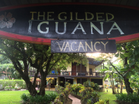 entrance sign gilded iguana
 - Costa Rica