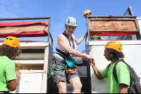 disembarking truck ride
 - Costa Rica
