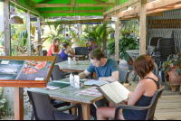 Il Giardino Restaurant Clients Reading The Menu
 - Costa Rica