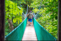 Hanging Bridge That Joins Both Sides Of The River Hot Springs Pools Rincon De La Vieja
 - Costa Rica