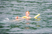 Lady Floating In Playa Huevos Marlin Del Ray Catamaran
 - Costa Rica