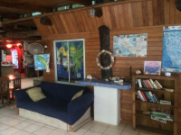 bookshelf and couches commonroom
 - Costa Rica