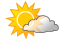 A stray morning shower; otherwise, sunny to partly cloudy and humid